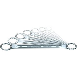 Stahlwille 96410503 7-Piece Double Ended Ring Wrench Set, Made of Chrome Alloy Steel, Chrome Plated for Rust Resistance and With Anti-Slip Drive, Provides High Torque & Increased Leverage, No. 21/7