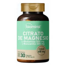 Biomiral Citrato De Magnesio L-glutamina 500mg Sin Sabor                                                                                              