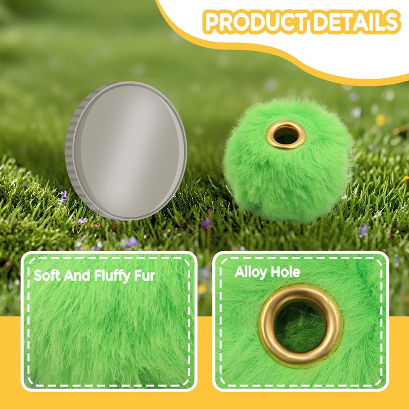 100 PCS Fuzzy Beads with Large Holes, Small Fluffy Beads