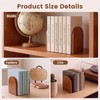 1 Pair Wood Bookends, Decorative Book Ends for Heavy Books,