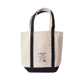 VASKA by moz VSCE-02B Tote Bag, Medium Size, Fits A4 Size, Nordic, Sweden, Elk Elk, Women's Canvas Fabric, Cotton, Thick, Midnight Blue, Navy