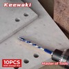 Keewaki Cross-Tip Carbide Drill Bits with Serrated Teeth, 10-Piece Masonry