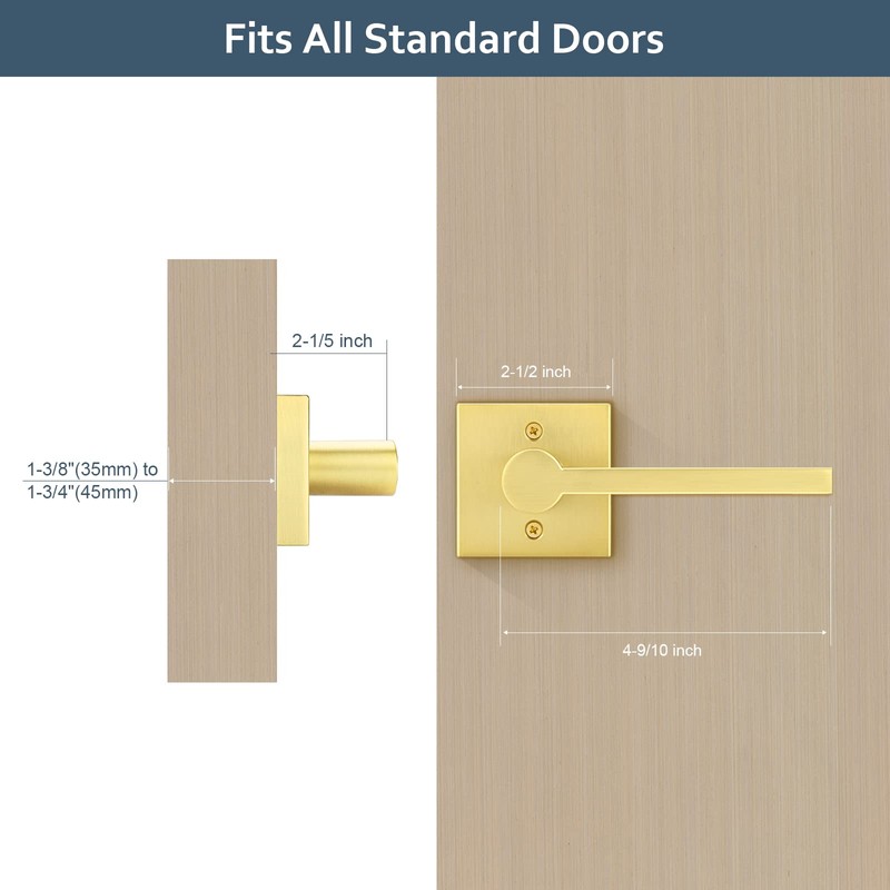 EHOMEWARE Gold Dummy Door Levers Interior Door Handles, Heavy Duty