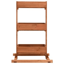 Vivastate Efficient Plant Display with Wooden Planter Stand, 3-Tiered Shelving for Home or Garden, Firwood Construction