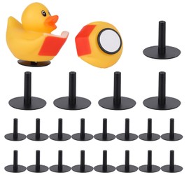 20pcs Rubber Duck Mount with Double-Sided Round Stickers, Self-Adhesive Duck Plug for Jeep Dash Rubber Duck Holder for Dashboard Display Jeep Duck Lovers, Excluding Rubber Duck (Black)