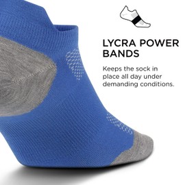Feetures - High Performance Cushion - No Show Tab - Athletic Running Socks for Men and Women - True Blue - Size Small