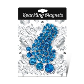 CoTa Global Blue Foot Sparkling Refrigerator Magnet - Silver Sparkling Rhinestones Crystals, Cute Beach Magnet For Kitchen Fridge and Locker, Home Decor & Cool Office Decorative Novelty - 1.75 Inches