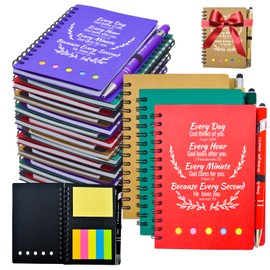 Tarevaniwa 60 Pcs Bulk Christian Gifts Prayer Journal for Woman - 30 Set Religious Notepad with Christian Pen - Bible Notebook - Church Gifts for Inspirational, Bible Study, Devotions (Colorful)