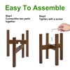 Rnined Adjustable Plant Stand Indoor,Bamboo Mid Century Modern Plants Stands,