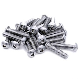 M3 (3mm x 6mm) Hex Socket Button Machine Screw (Bolt) - Stainless Steel (A2) (Pack of 20)