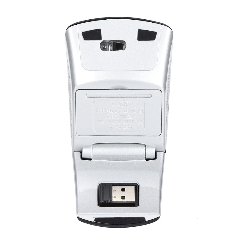 Folding Mouse, 2.4G Arc Mouse with USB Receiver, 1600DPI Adjustable