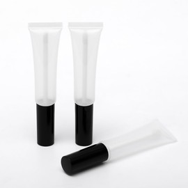 FSSTUD 10pcs 15ml Clear Plastic Lip Gloss Tubes Empty Lip Balm Sample Bottles Reusable Lipstick Container Makeup Applicator Dispenser with Wand for Travel and Home