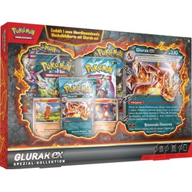 Pokémon-Sammelkartenspiel: Spezial-Kollektion Glurak-ex (1 holografische Promokarte, 2 holografische Karten, 1 überdimensionale Wackelbildkarte & 5 Boosterpacks)