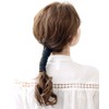 Vingtaine H7382-BK- Suede Style Wire Pony Wide Hair Arrangement Casual