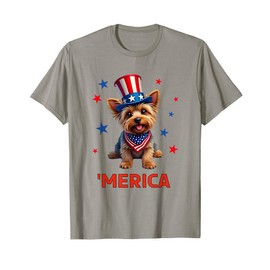 Yorkie, 4th of July, Yorkshire Terrier, MERICA T-Shirt