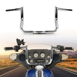 Ape Hanger Motorcycle Handlebars - Ohhmoto 1-1/4" 1.25 inch Bar for 1986-2023 Touring Street Glide FLHX & Electra Glide FLH Rise 12" Chrome