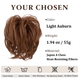 CJL HAIR Large Messy Bun Hair Piece Wavy Curly Scrunchies Synthetic Chignon Ponytail Hair Extensions Thick Updo Hairpieces for Women