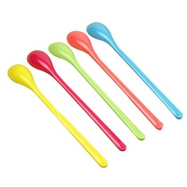 Generic 5 Pcs Mixed Color Long-Handled Melamine Spoon