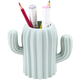 XFLYP Cactus Shape Pen Holder Cute Stationery Pen Holder Desk Organiser, Makeup Brush Holder, Creative Funny Cactus Shape Desk Pen Holder Stand for Desk, Office Supplies, Vanity Table (Green)