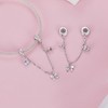 NINGAN 925 Sterling Silver Ballet Bow Safety Chain Charms Fit