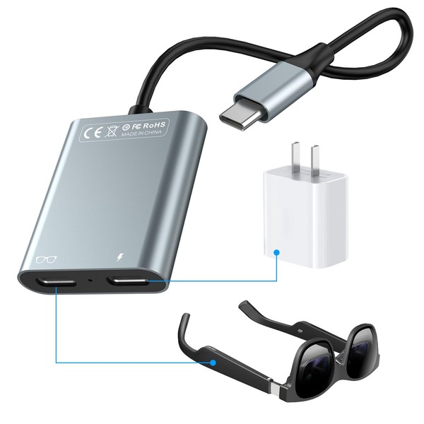 RichLuck AR Smart Glasses 2 en 1 Adaptador USB-C, Adecuado