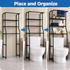 4-Tier Over Toilet Storage Rack with Basket – Freestanding Black