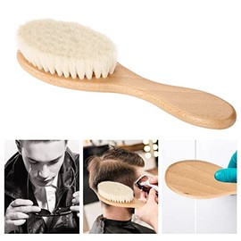 VINGVO Cepillo para el Cabello con Cerdas de Jabalí, Herramienta Compacta para Limpieza de Cabello y Barba, Cepillo para el Cabello Retro Liso, Champú