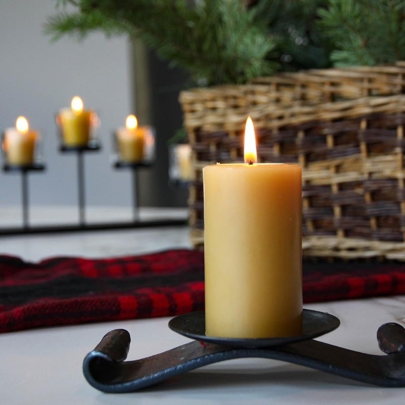 Pure Beeswax Pillar Candles 2x4 Inch, Natural Bees Wax Pillar