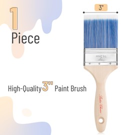 Bates 3-Inch Paint Brushes - Treated Wood Handle, Stain & Furniture Brush, Painting Brush for Walls