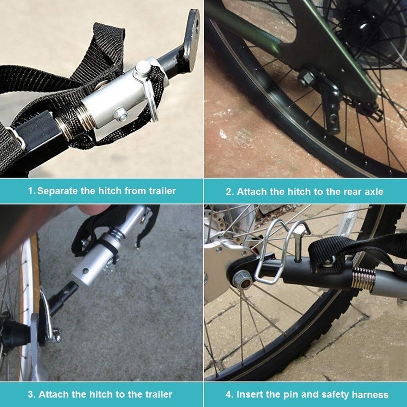 Bicycle Trailer Coupling Adapter Bicycle Towing Hitch with Locking Pin