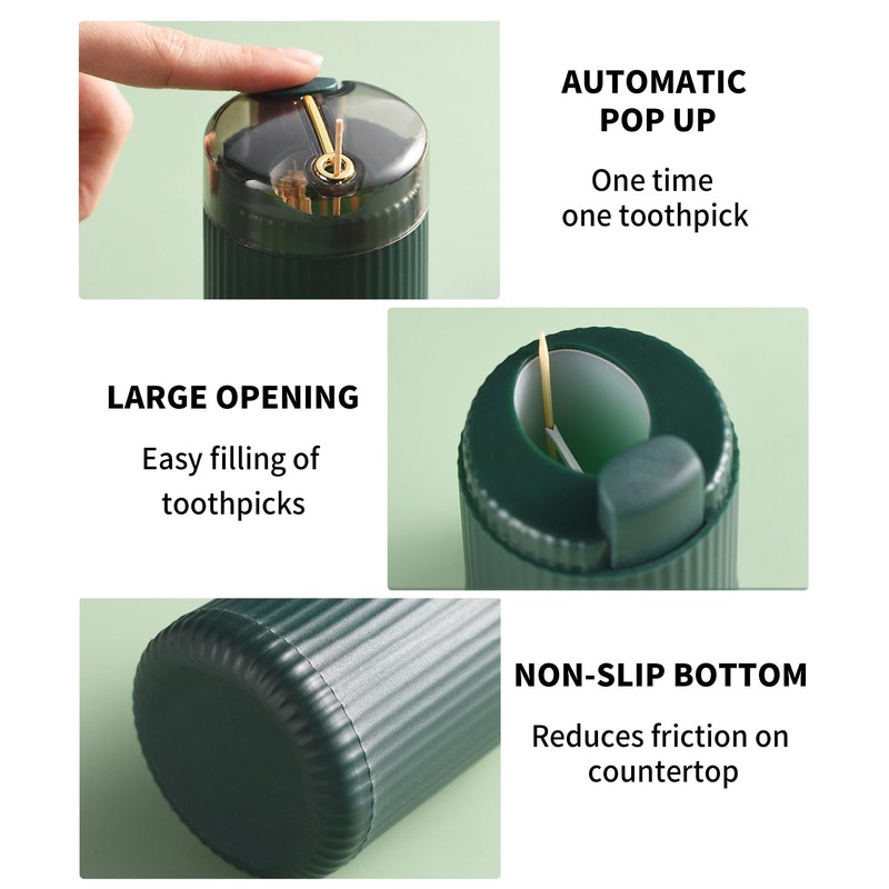 Ulawellor Pack of 2 Toothpick Dispenser, Toothpick Box, Creative Automatic