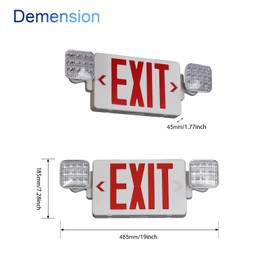 GZRUIYANG Exit Sign with Emergency Lights Red, LED Emergency Exit Light with Battery Backup, UL 924 Certified, AC 120/277V, Commercial Emergency Lights Combo for Business - 4 Pack