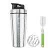 Suevut Stainless Steel Protein Powder Shaker with Leak-proof Lid and