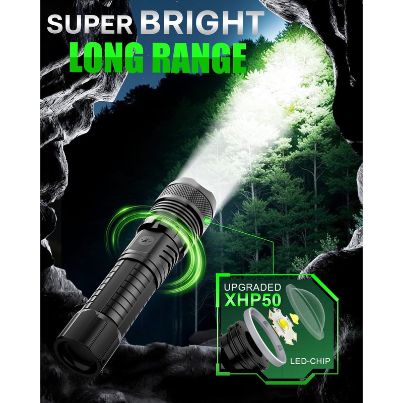 Victoper LED Flashlights, High Powered High Lumens Super Bright Tactical