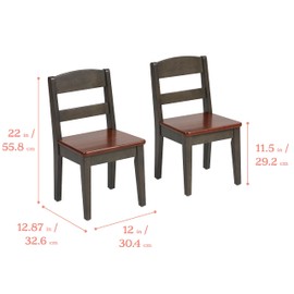 ECR4Kids Hideaway Chair, Kids Furniture, Dark Walnut/Grey Wash, 2-Pack