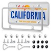 RED WOLF 2PCS Chrome License Plate Frame Stainless Steel NO