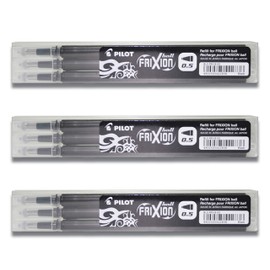PILOT Pen Frixion Clicker Refill Thickness 0.5 mm (3 x Black)