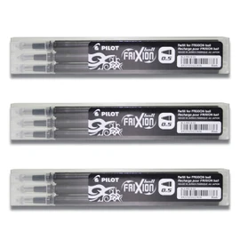 PILOT Pen Frixion Clicker Refill Thickness 0.5 mm (3 x Black)