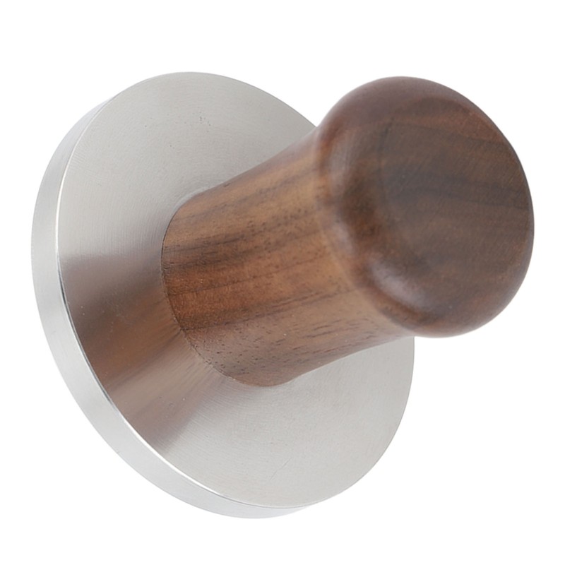 Wood Handle Coffee Tamper Stainless Steel Press Detachable Flat Base