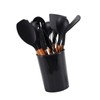 11 Pcs Silicone Kitchenware Set Heat Resistance Wooden Handle Kitchen