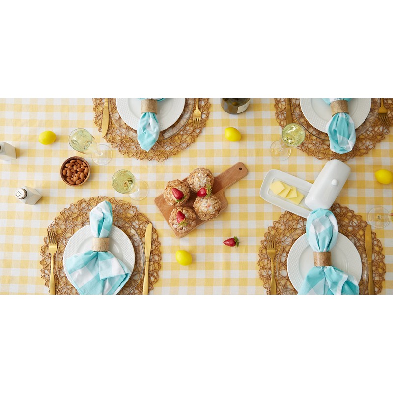 DII DII Checkered Tabletop Collection 100% Cotton, Machine Washable, Tablecloth,