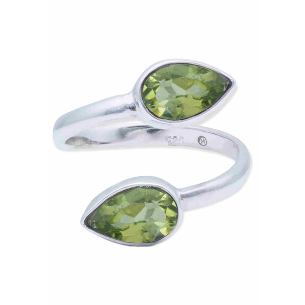 mantraroma Dalimi Ring 925 Silver Adjustable with Gemstone, Sterling Silver