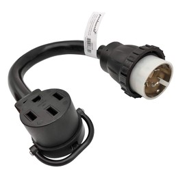 Parkworld 886399 Shore Power 50A to RV & EV Power Adapter Cord NEMA SS2-50P/CS6365 to 14-50R 1.5FT (Black)
