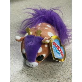 Fuzzee Tails SAHARA Giraffe Plush Brown Purple 5" Stuffed Animal NWT