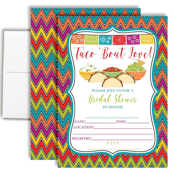 Taco 'Bout Love Bridal Shower Invitations - 20 5x7 Fill