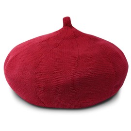 JIRROUZ Cotton Beret, Adult, Kids, Baby (20 Colors in Total) (3 Sizes) Summer, Colorful, Simple, Knit, Men's, Women's, Unisex, red (orange-ish)