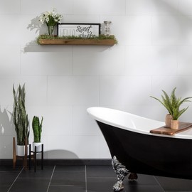 Palisade 4.5 in. x 11 in. Tile Shower and Tub Surround Sample in Dusty Pearl