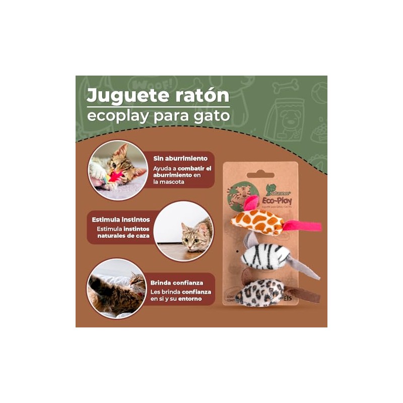 JUGUETE RATON ECOPLAY - 3 PZ
