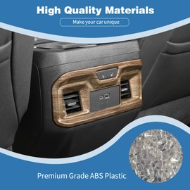 PDKLIN for Silverado Rear Air AC Vent Cover Trim Panel Compatible with Chevy Silverado GMC Sierra 2022-2024 Wood Grain Interior Accessories