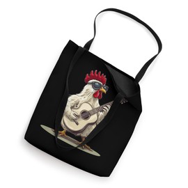 White Chicken with Cool Guitar Costume for Adults and Kids Tote Bag